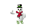 Snowman throwing snowball